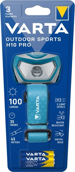 Varta Pannlampa Outdoor Sports H10 Pro.100 lm 3st AAA ingår