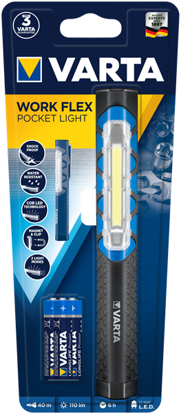 Varta Work Flex Pocket Light. 3AAA Ingår. 