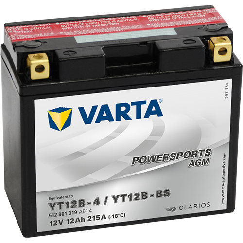 Varta Mc-batteri AGM YT12B-BS 12v 12Ah