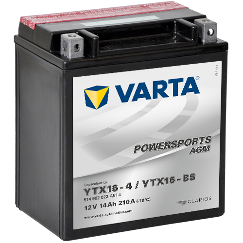 Varta Mc-batteri AGM YTX16-BS 12v 14Ah
