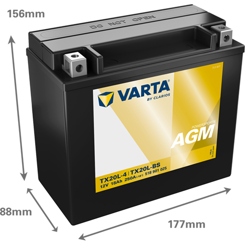 Varta MC AGM YTX20L-BS 12V 18Ah