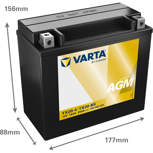 Varta MC AGM YTX20-BS 12V 18Ah
