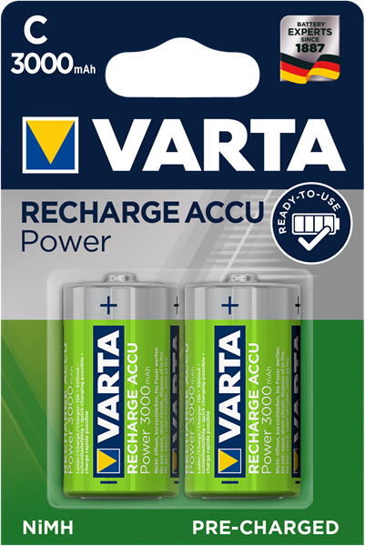 VARTA Laddbart C 3000mAh 1,2v. NiMh 2st