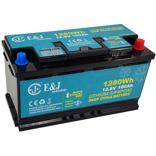 E&J Litium 12V 100Ah 200A BMS Heat & BT