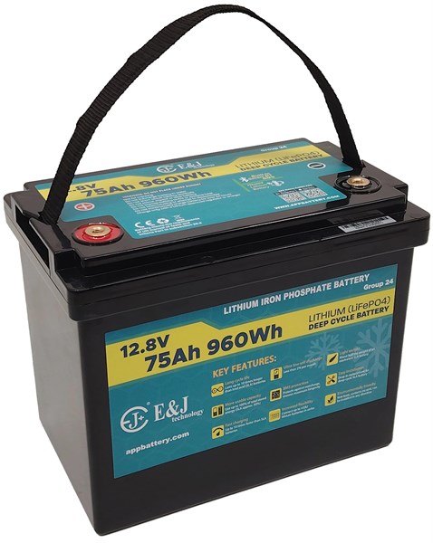 E&J Litium 12V 75Ah Heat - BT