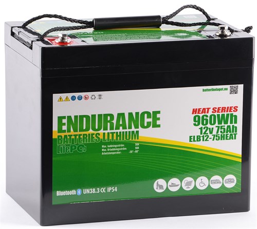 Endurance Litium 12V 75Ah Heat & BL