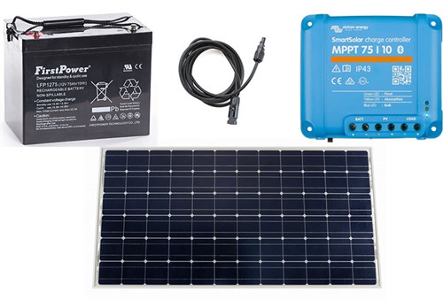 Solcellspaket 115w och 75Ah.
