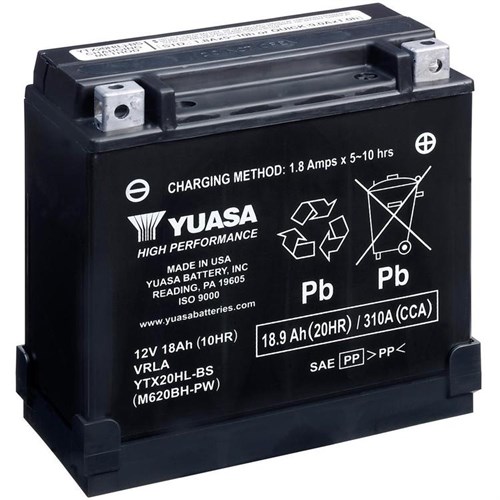 Yuasa Mc batteri  YTX20HL-BS Hög Effekt AGM 12v 18,9 Ah