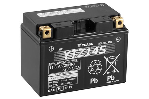 Yuasa Mc batteri  YTZ14S Hög Effekt AGM 12v 11,8 Ah
