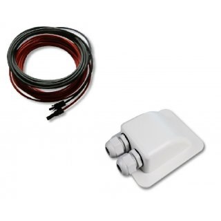 Kabelgenomföring 2-väg,vit, inkl. kabel 2 x 5m 4mm²