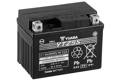 Yuasa Mc batteri  YTZ5S Hög Effekt AGM 12v 3,7 Ah