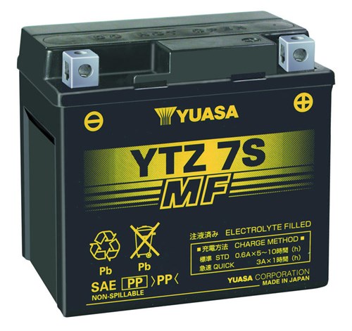 Yuasa Mc batteri  YTZ7S Hög Effekt AGM 12v 6,3 Ah