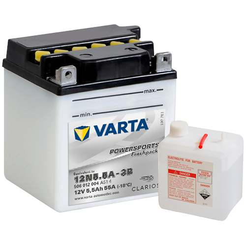Varta Mc-batteri 12N5.5A-3B 12v 6Ah