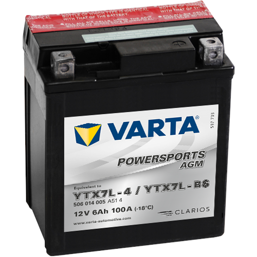 Varta Mc-batterier  AGM YTX7L-BS 12v 6Ah