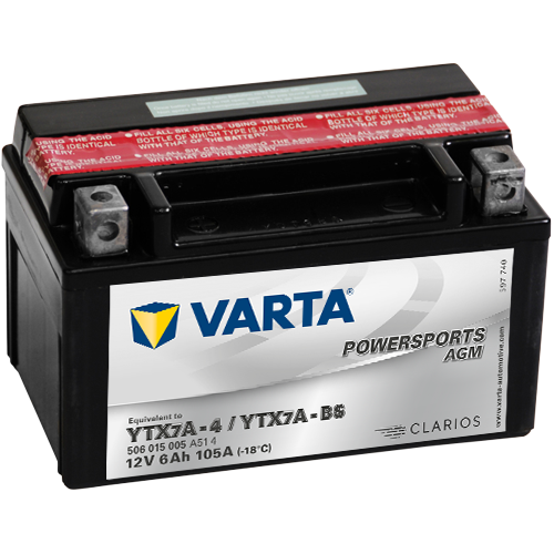 Varta Mc-batteri  AGM YTX7A-BS 12v 6Ah