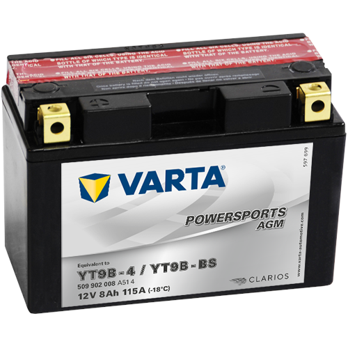 Varta Mc-batterier  AGM YT9B-BS 12v 9Ah