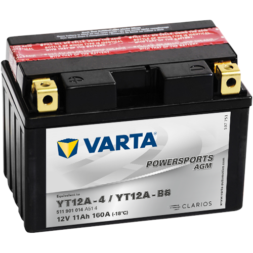 Varta Mc-batterier  AGM YT12A-BS 12v 11Ah