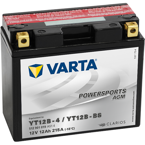 Varta Mc-batterier  AGM YT12B-BS 12v 12Ah