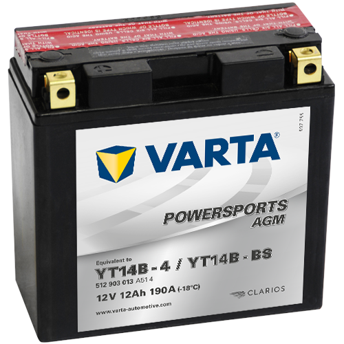 Varta Mc-batterier  AGM YT14B-BS 12v 12Ah