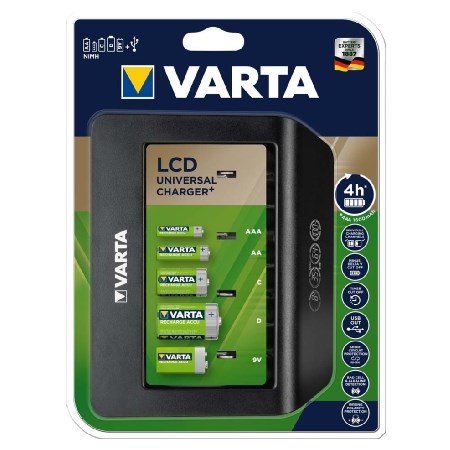 Varta laddare LCD. Laddar AA,AAA,9V,C,D. Extra USB.