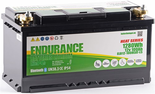 Endurance Litium 12V 100Ah Heat & BL