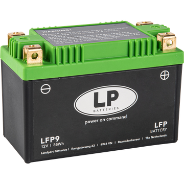 LP Litium Mc batteri YTX9-BS mfl. 12v 36Wh