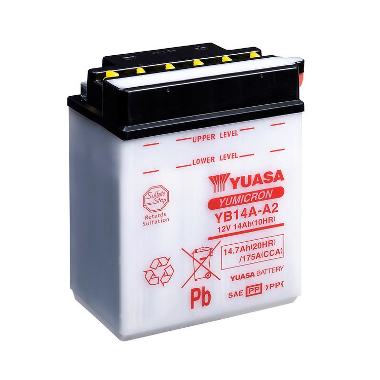 Yuasa Mc batteri  YB14A-A2 12v 14,7 Ah