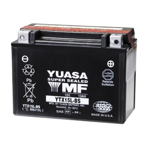 Yuasa Mc batteri  YTX15L-BS MF AGM 12v 13,7 Ah
