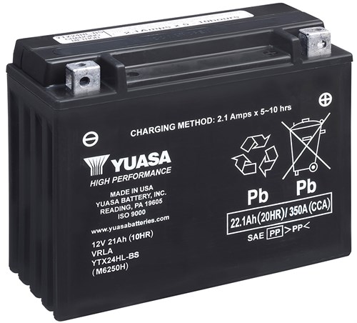 Yuasa Mc batteri  YTX24HL-BS Hög Effekt AGM 12v 22,1 Ah