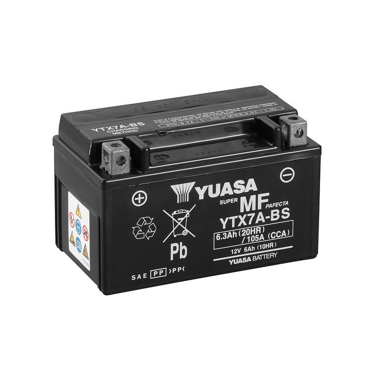 Yuasa Mc batteri  YTX7A-BS MF AGM 12v 6,3 Ah
