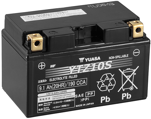 Yuasa Mc batteri  YTZ10S Hög Effekt AGM 12v 9,1 Ah