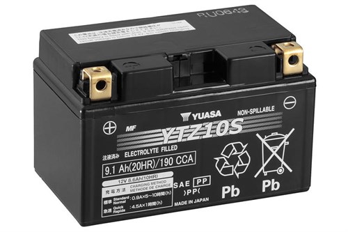 Yuasa Mc batteri  YTZ10S Hög Effekt AGM 12v 9,1 Ah