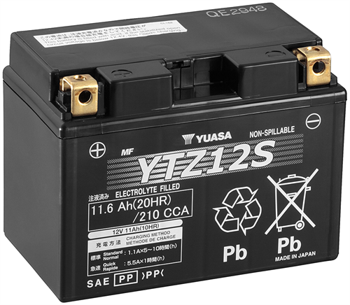 Yuasa Mc batteri  YTZ12S Hög Effekt AGM 12v 11,6 Ah