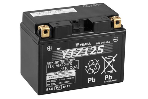 Yuasa Mc batteri  YTZ12S Hög Effekt AGM 12v 11,6 Ah