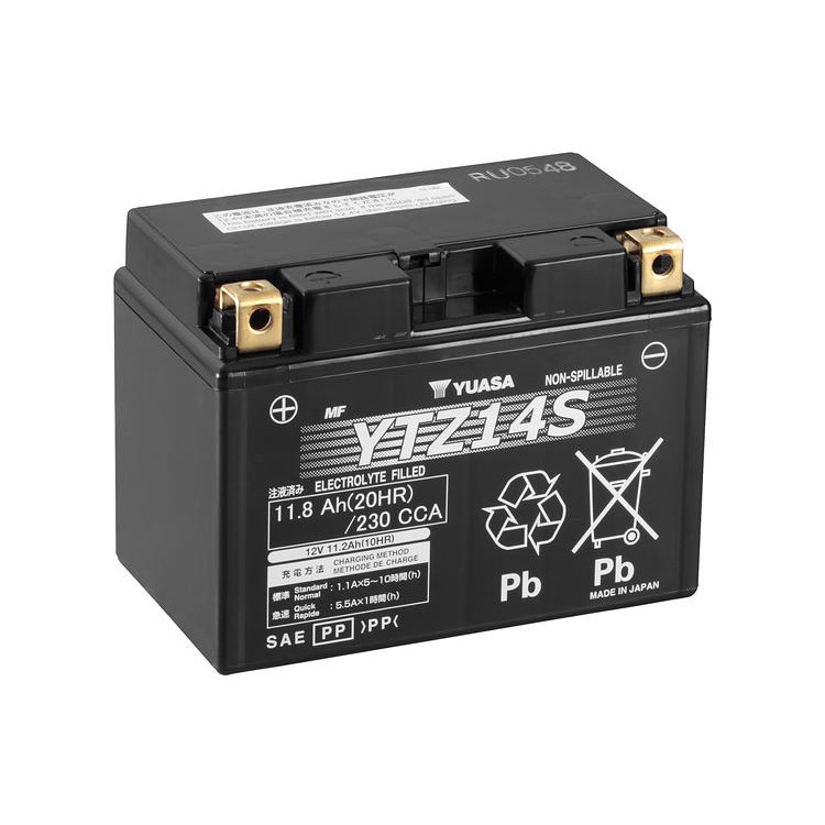 Yuasa Mc batteri  YTZ14S Hög Effekt AGM 12v 11,8 Ah