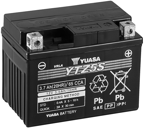 Yuasa Mc batteri  YTZ5S Hög Effekt AGM 12v 3,7 Ah
