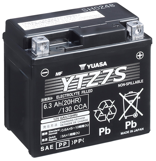 Yuasa Mc batteri  YTZ7S Hög Effekt AGM 12v 6,3 Ah