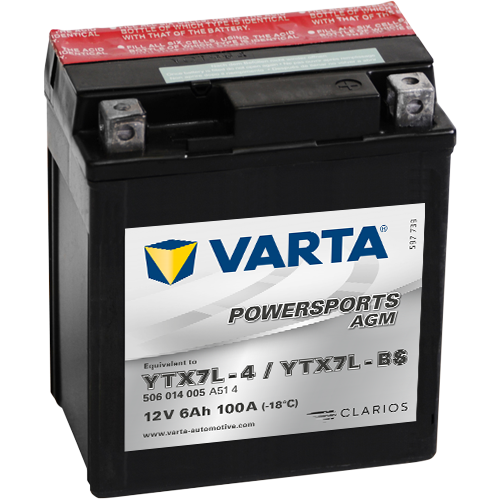 Varta Mc-batteri  AGM YTX7L-BS 12v 6Ah