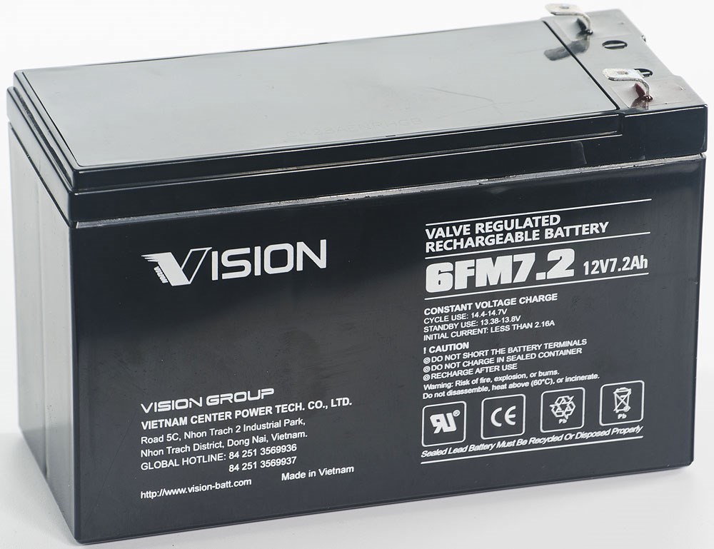 Vision Vrla 12V 7,2Ah (T2=6,3mm)