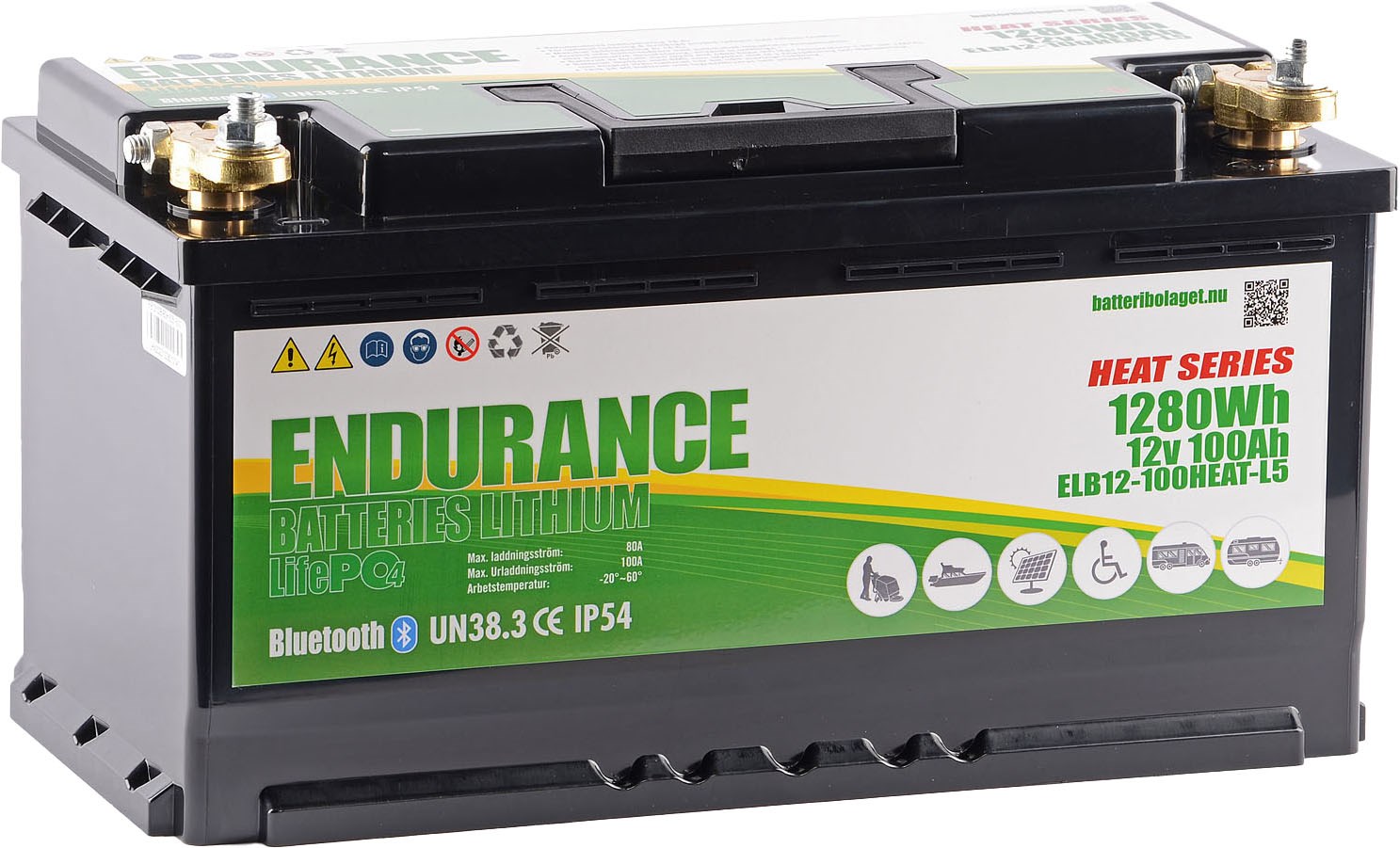 Endurance Litium 12V 100Ah Heat & BT
