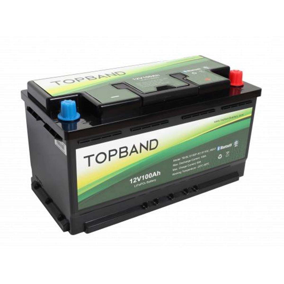 Topband Litium 12V 100Ah Heat & BL