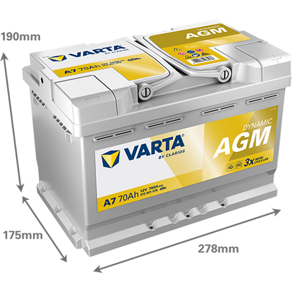 Varta Dynamic AGM 12V 70Ah