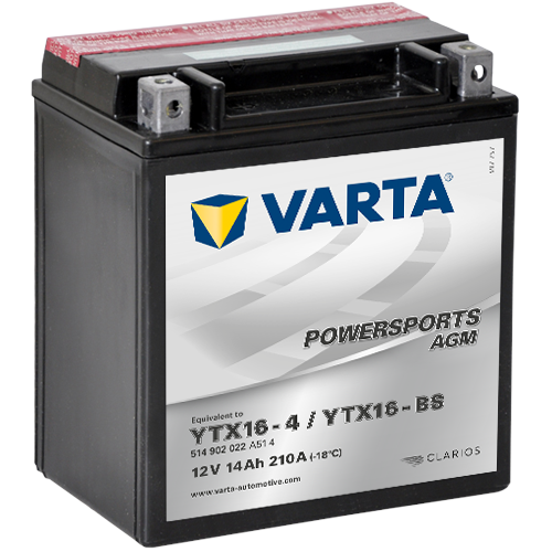 Yuasa Mc batteri  YTX16-BS MF AGM 12v 14,7 Ah