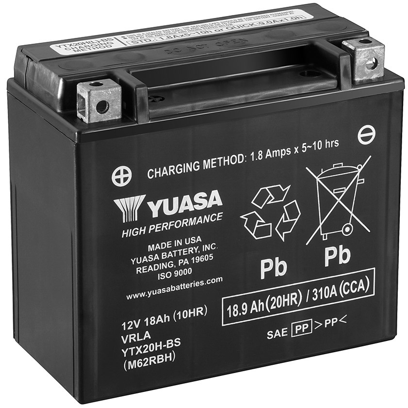 Yuasa Mc batteri  YTX20H-BS Hög Effekt AGM 12v 18,9 Ah